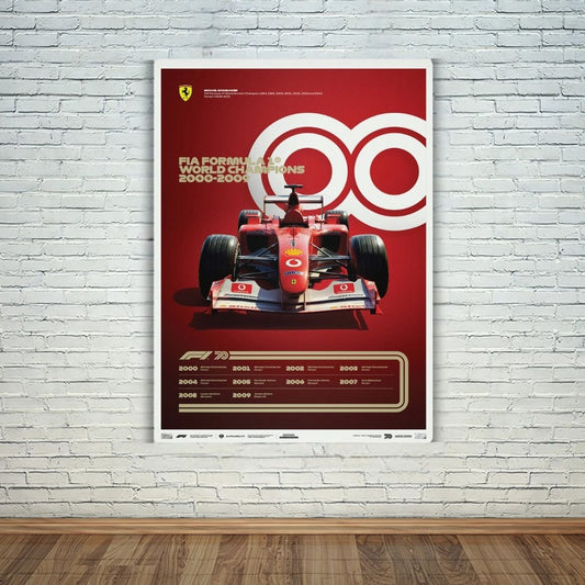 F1 World Champions 2000-2009 Metal Poster