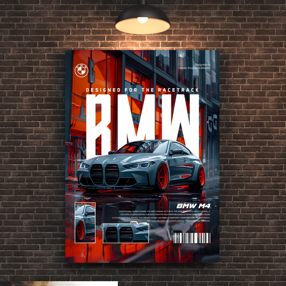BMW M4 Metal Poster