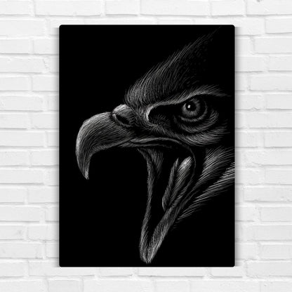 Eagle In Black Metal Poster