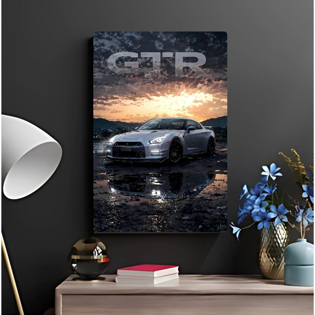 GTR - Silver Lightning Metal Poster
