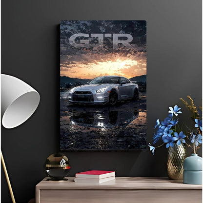 GTR - Silver Lightning Metal Poster