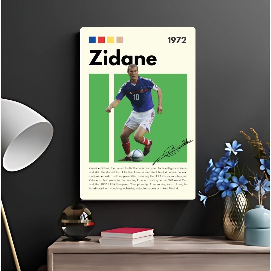 Zinedine Zidane Metal Poster