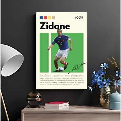 Zinedine Zidane Metal Poster