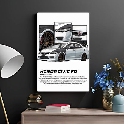 Honda Civic FD Metal Poster