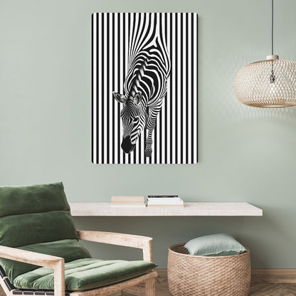 Zebra Illusion Art Metal Poster