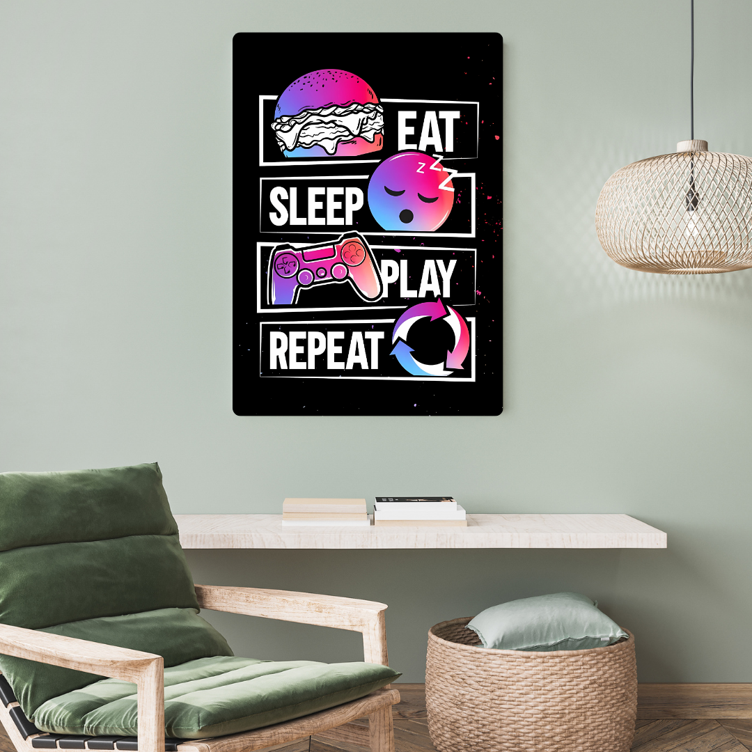 Gamer Routine Metal Poster