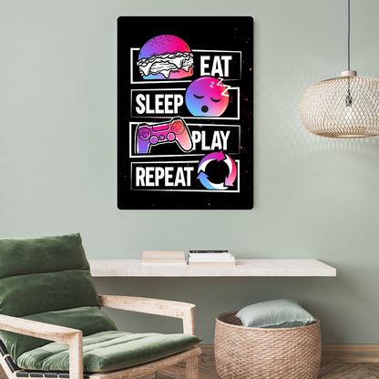 Gamer Routine Metal Poster