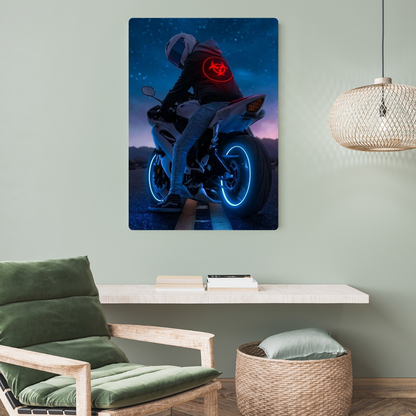 Neon Ride Metal Poster