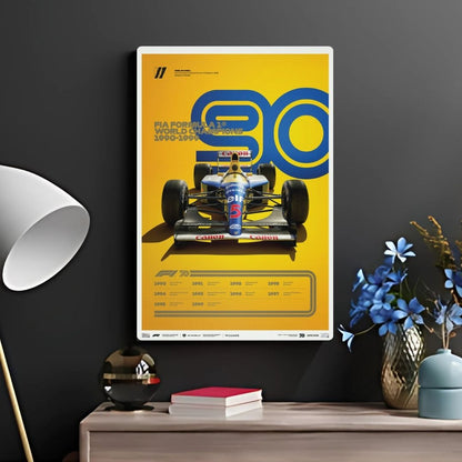 F1 World Champions 1990-1999 Metal Poster