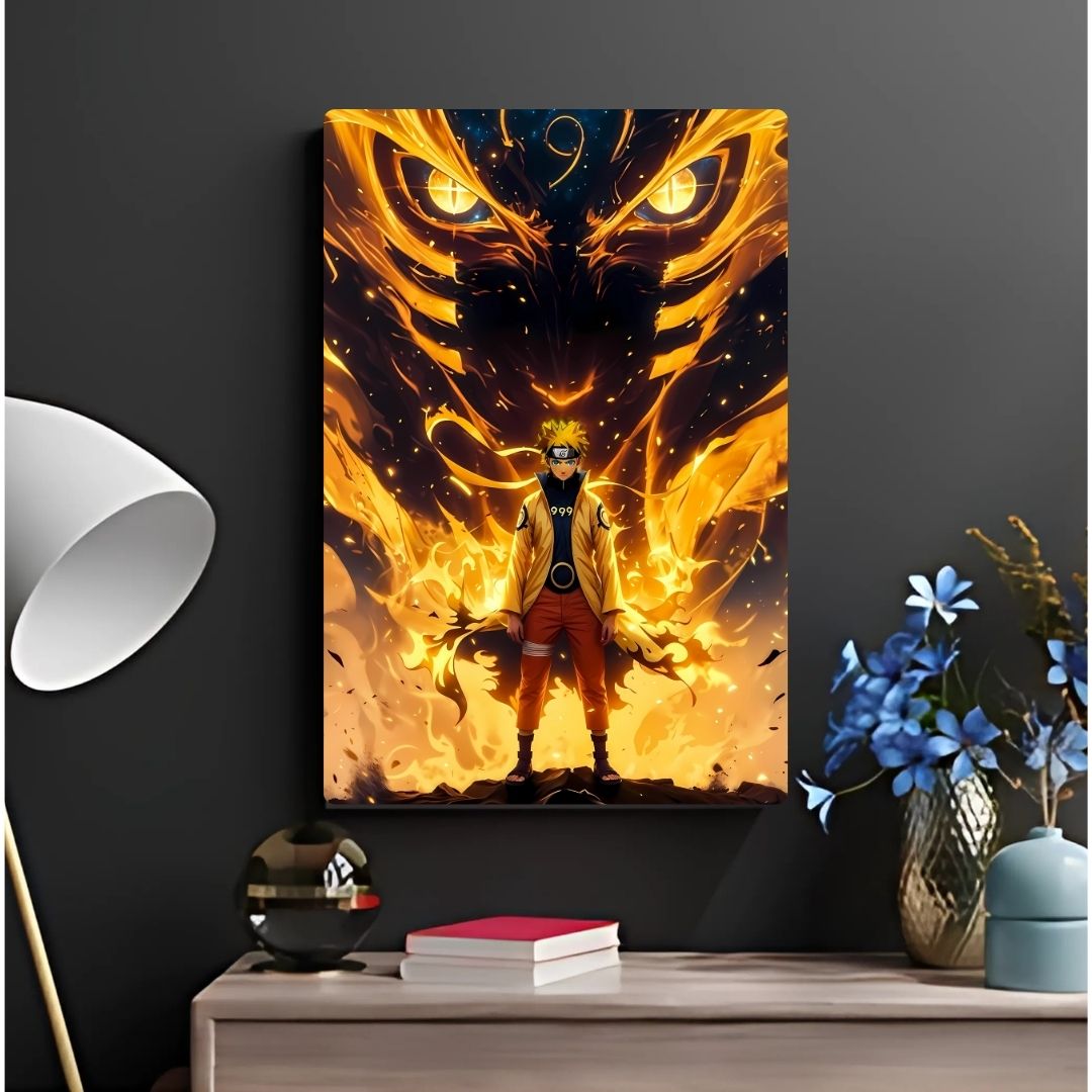 Naruto's Nine-Tailed Power Metal Poster