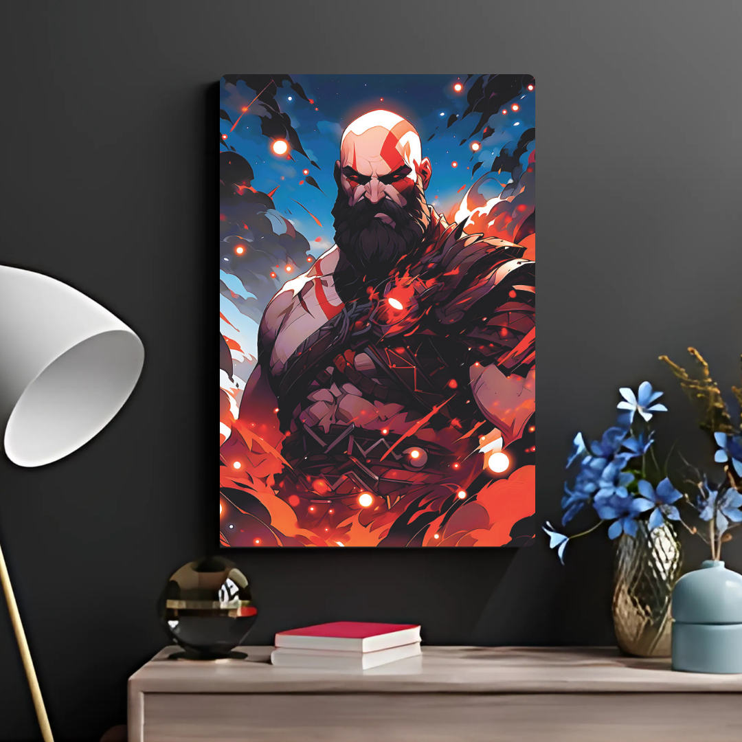 Kratos The God of War Awakens Metal Poster