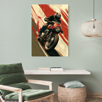 Biker Dude Metal Poster
