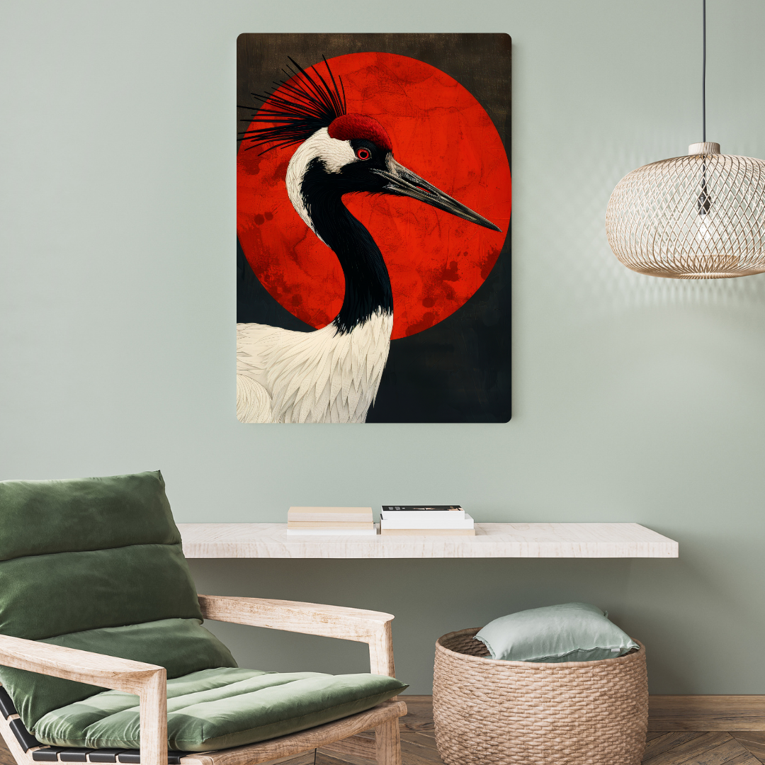 Japanese Crane Metal Poster