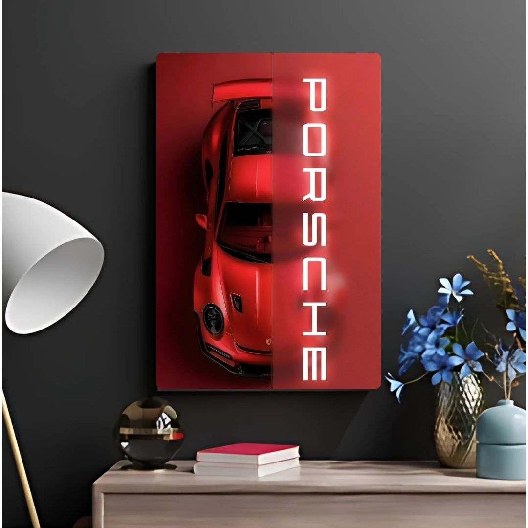 Red Hot Porsche Metal Poster