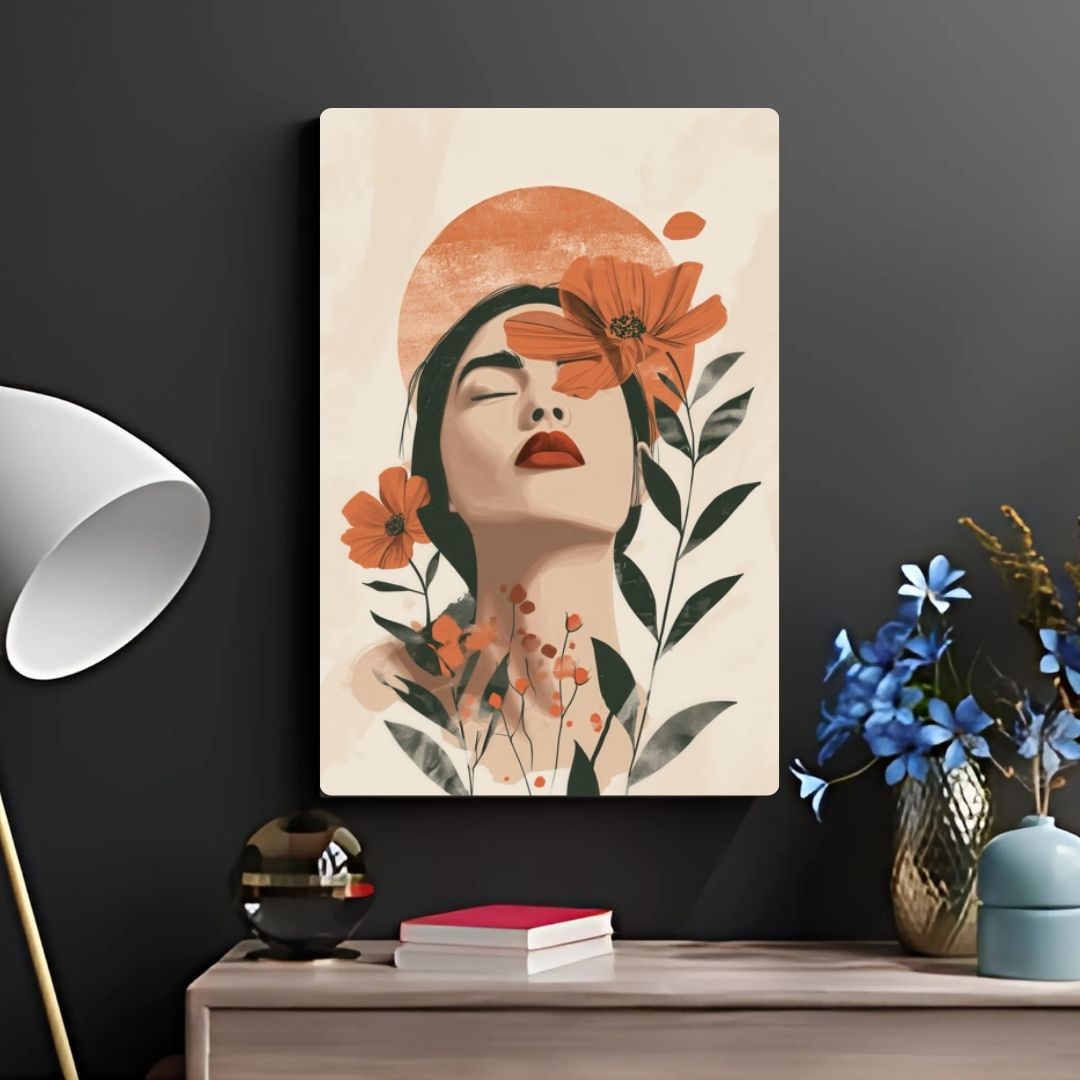 Woman in Bloom Metal Poster