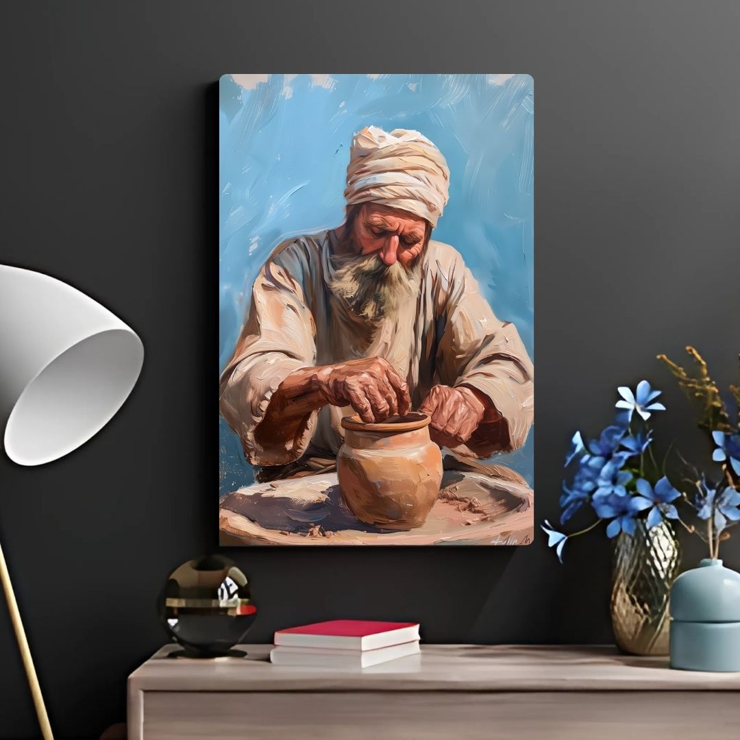 The Potter Crafting Clay Metal Poster