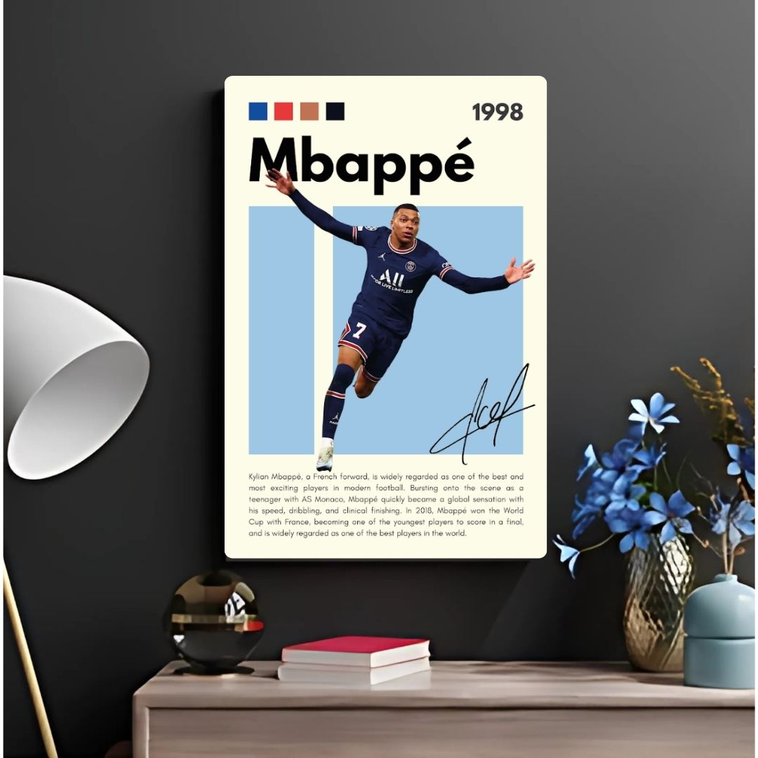 Kylian Mbappé Metal Poster