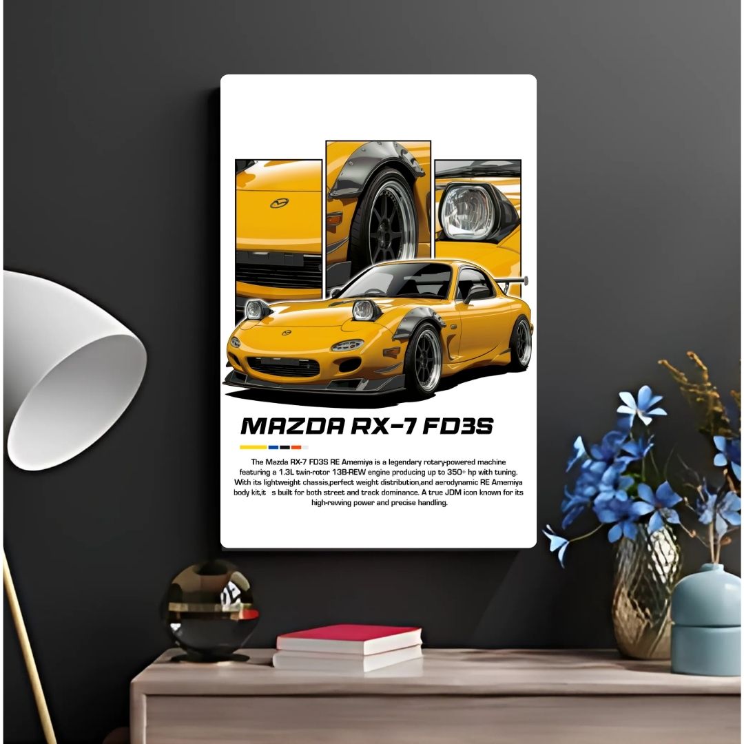Mazda RX-7 FD3S Metal Poster