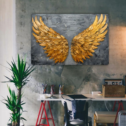 Golden Feathers Metal Poster