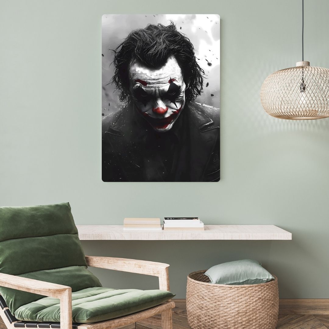 Joker In Gray Metal Poster