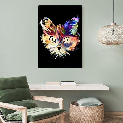 Abstract Cat Metal Poster