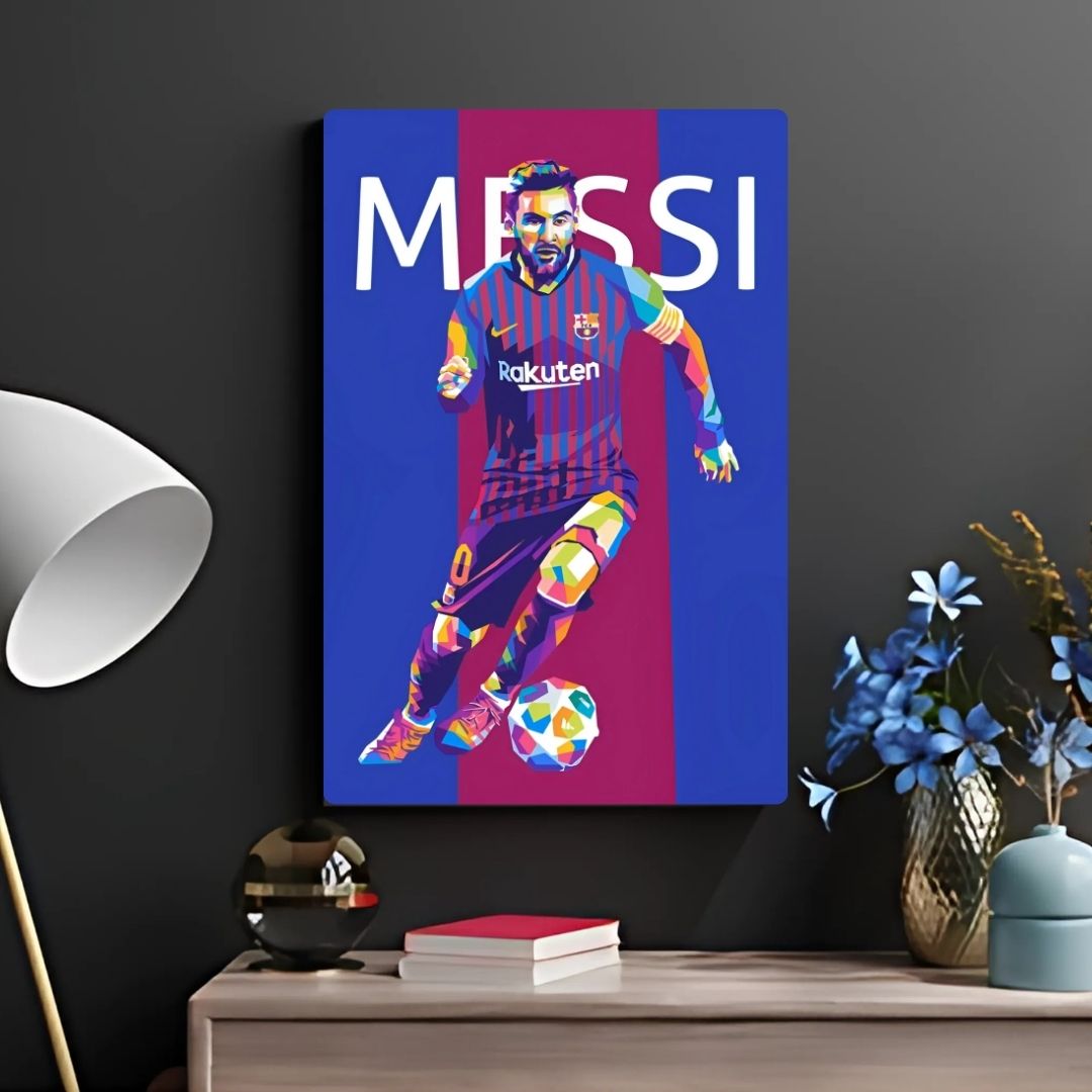 Messi In Action Metal Poster