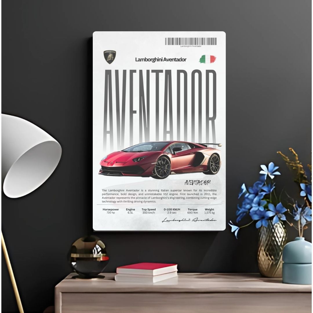 Lamborghini Aventador Metal Poster