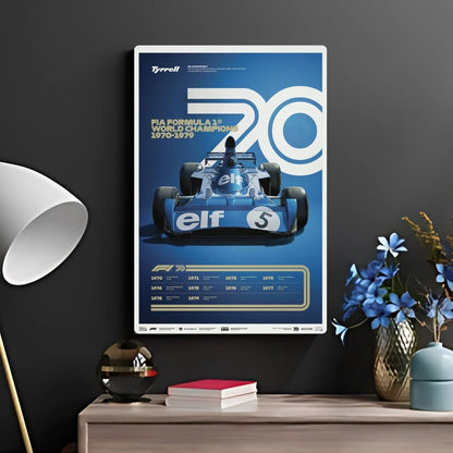 F1 World Champions 1970-1979 Metal Poster