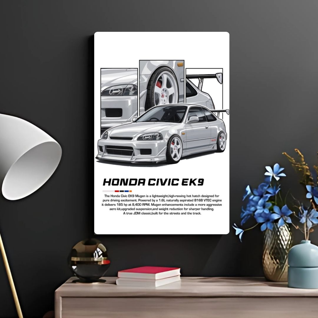 Honda Civic EK 9 Metal Poster