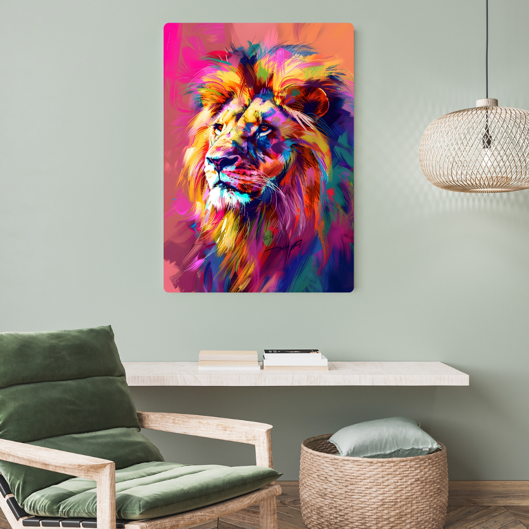Artistic Lion Metal Poster