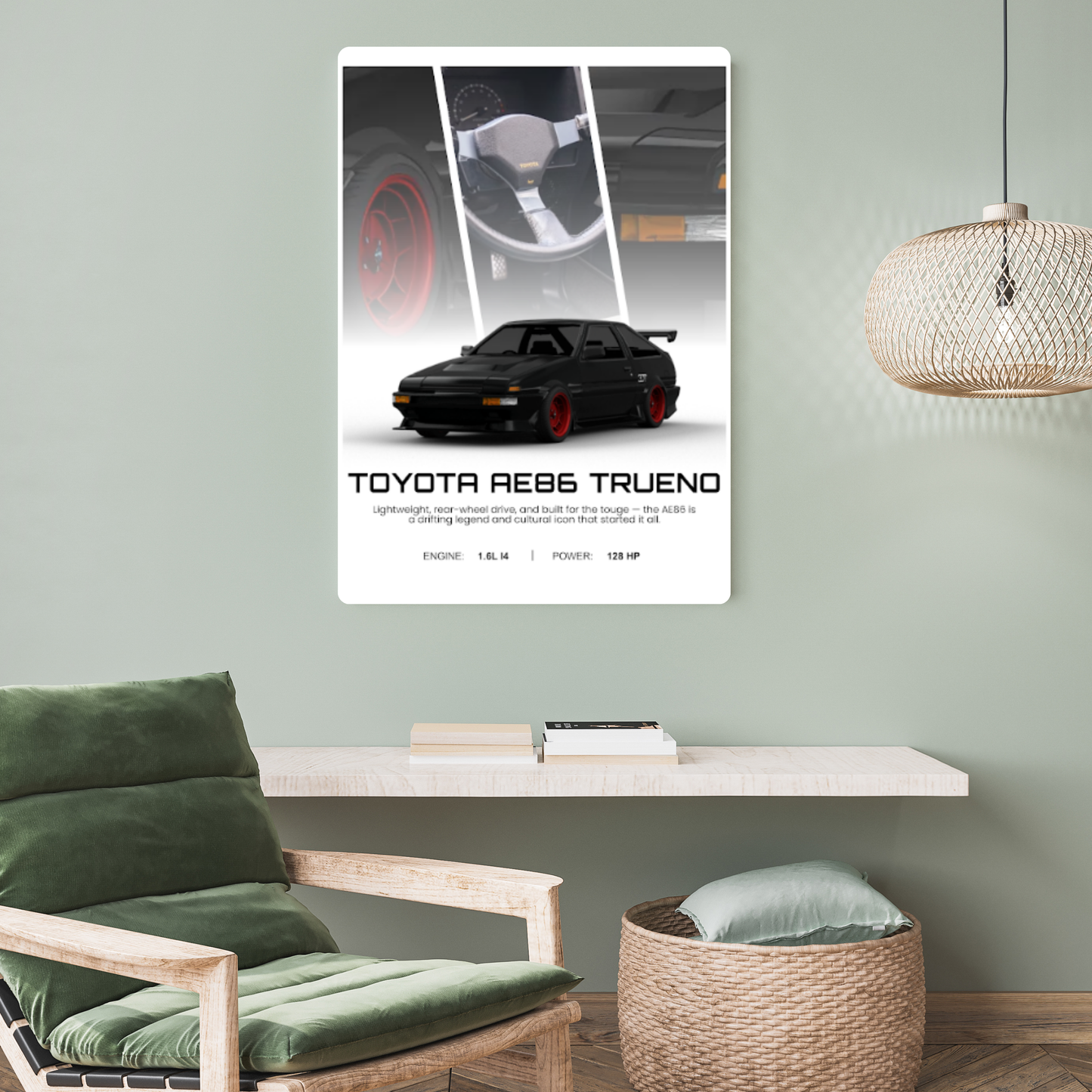 Toyota AE86 Trueno Metal Poster