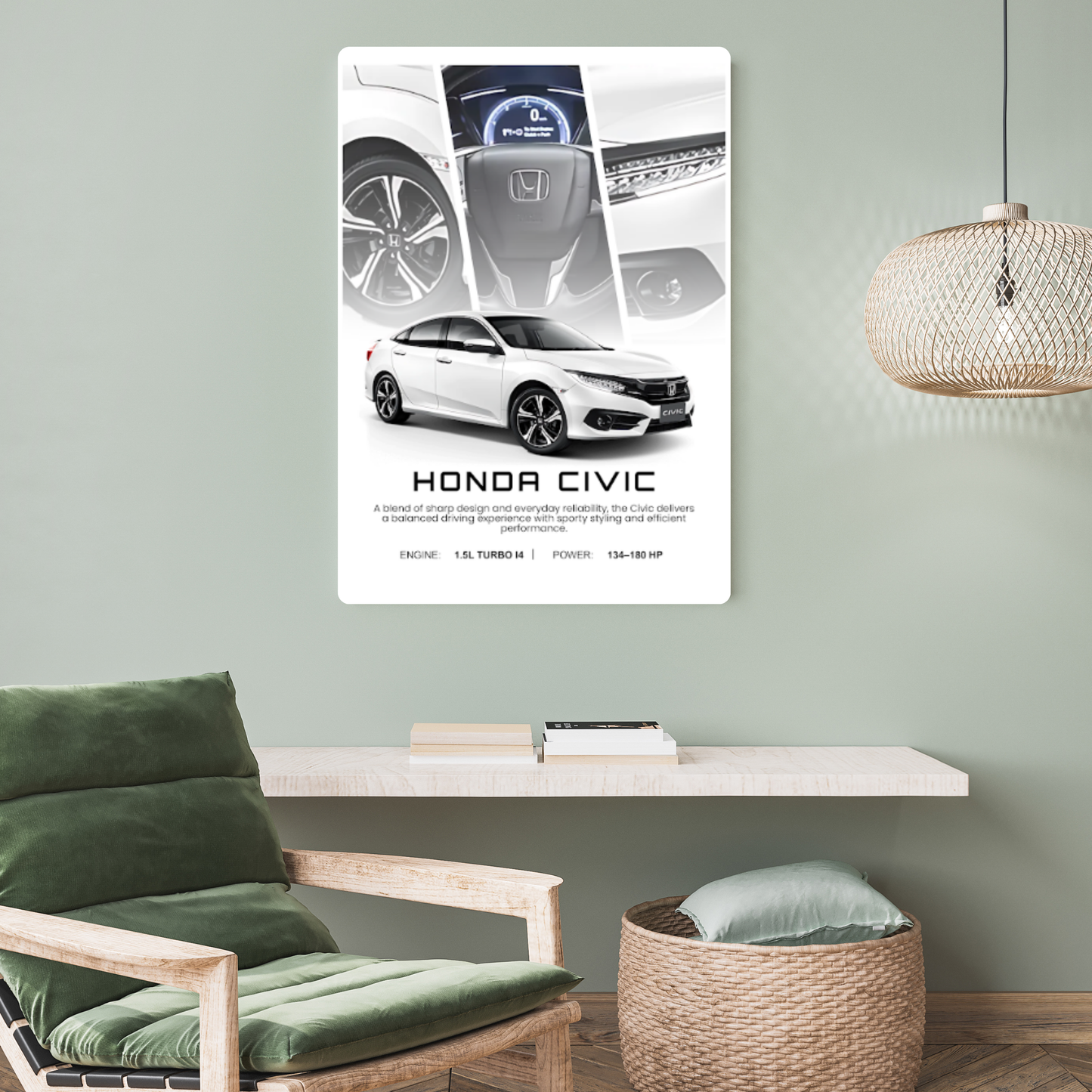 Honda Civic Metal Poster