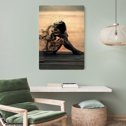 Girl Fading Away Metal Poster