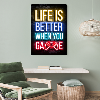 Gamer Life Metal Poster