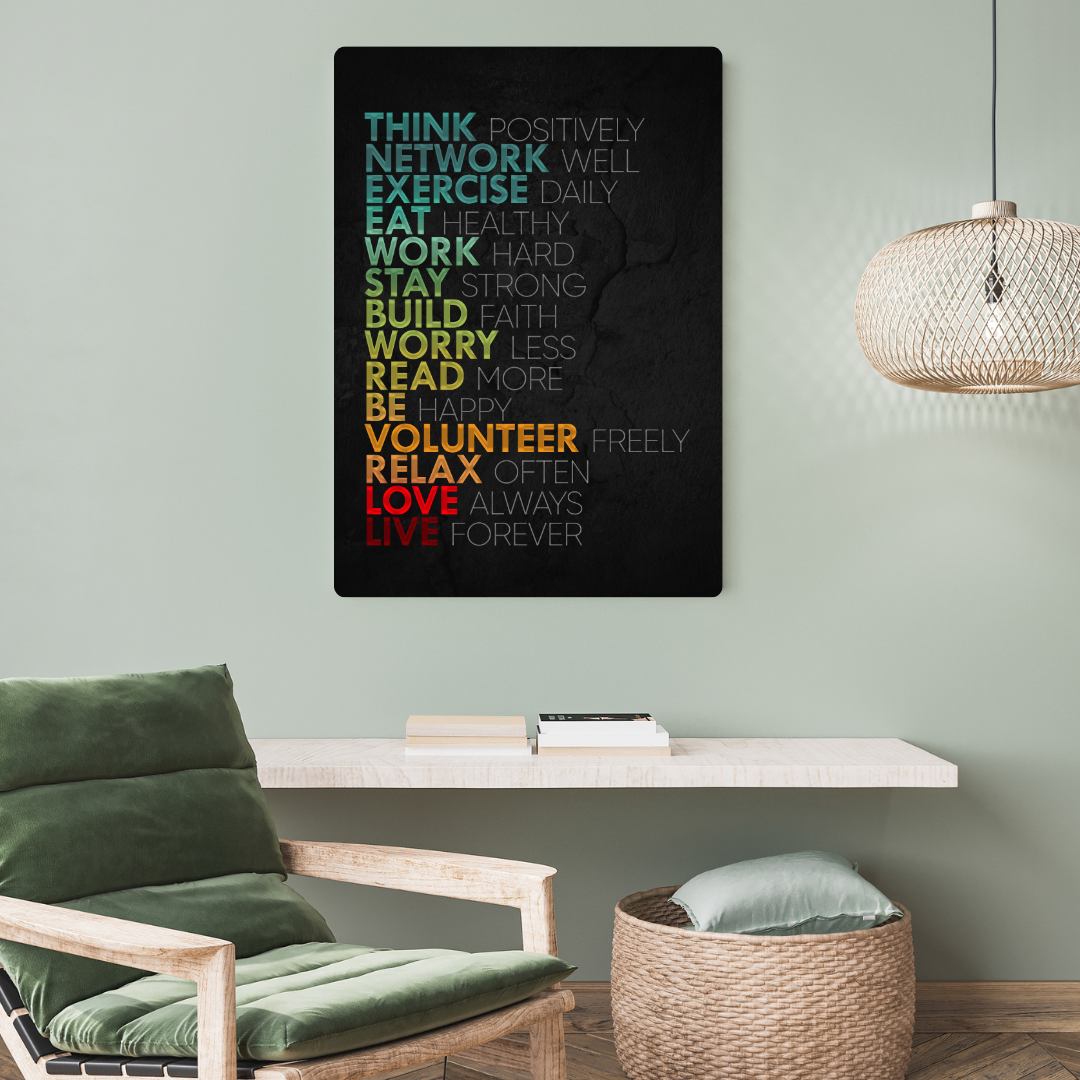 Think Positively Metal Poster