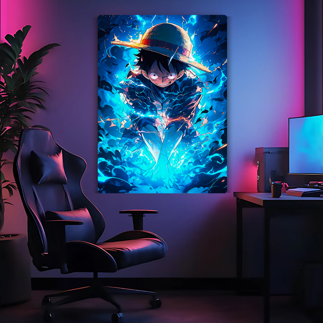 Luffy In Action Metal Poster