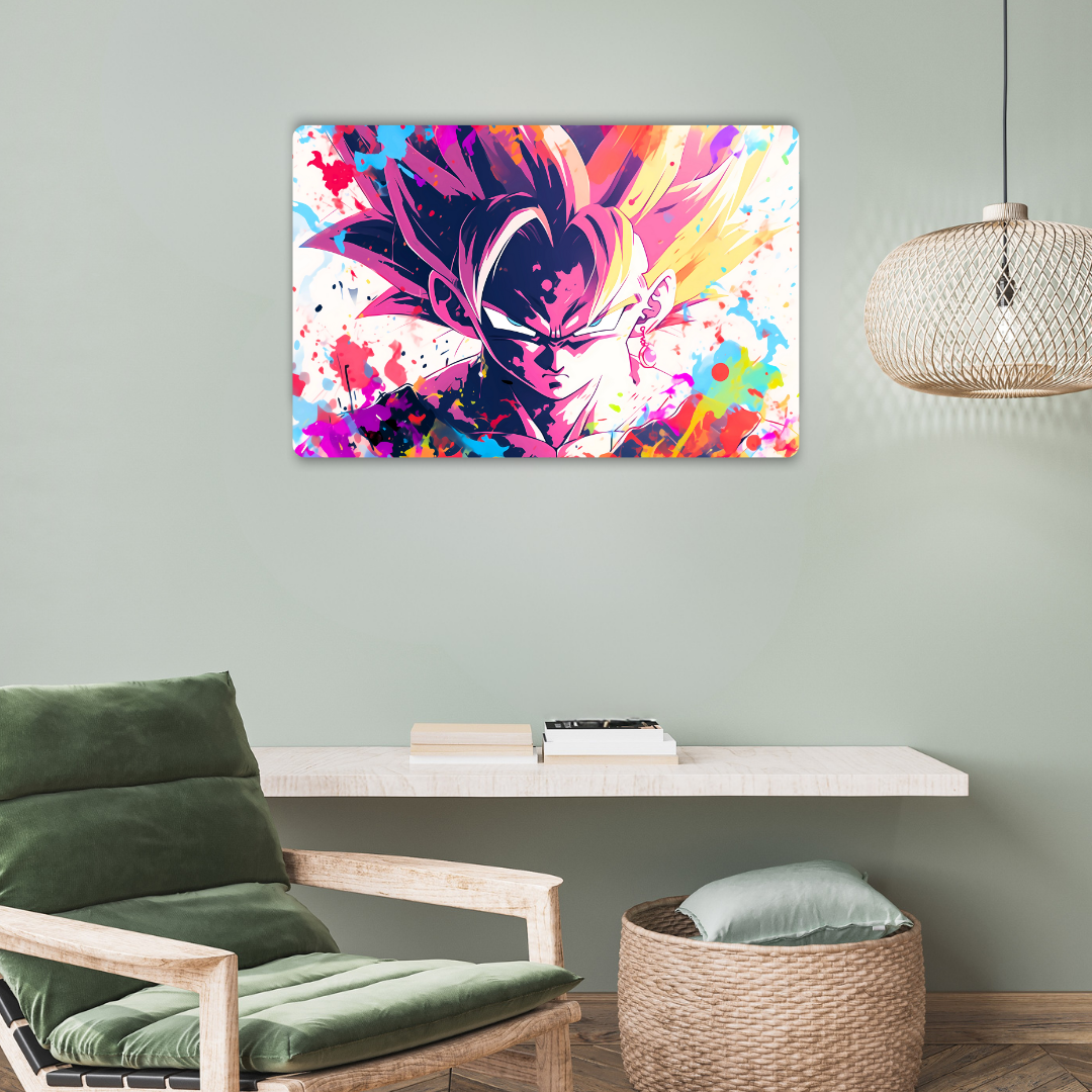 Abstract Goku Metal Poster