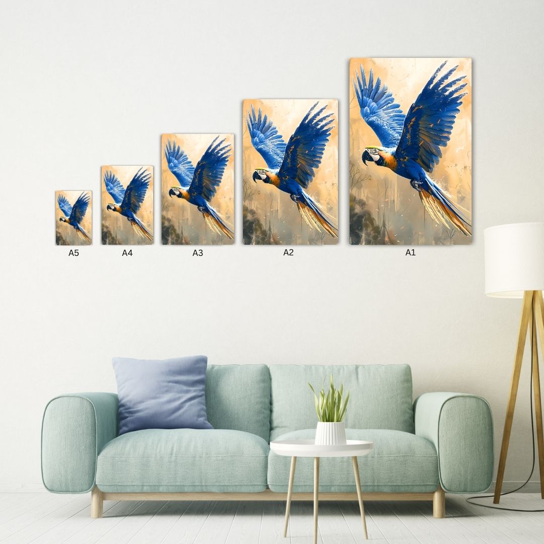 Macaw Blue & Gold Metal Poster