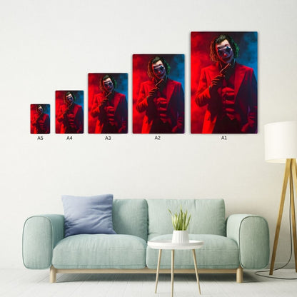 Joker In Action Metal Poster