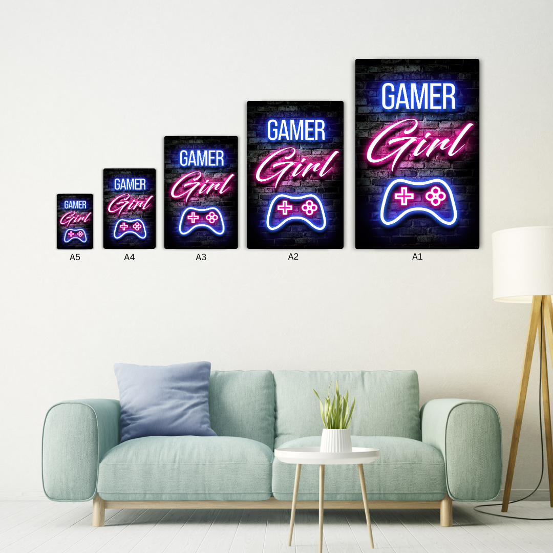 Gamer Girl Metal Poster
