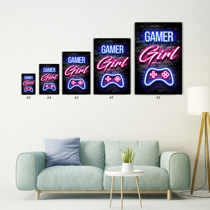 Gamer Girl Metal Poster