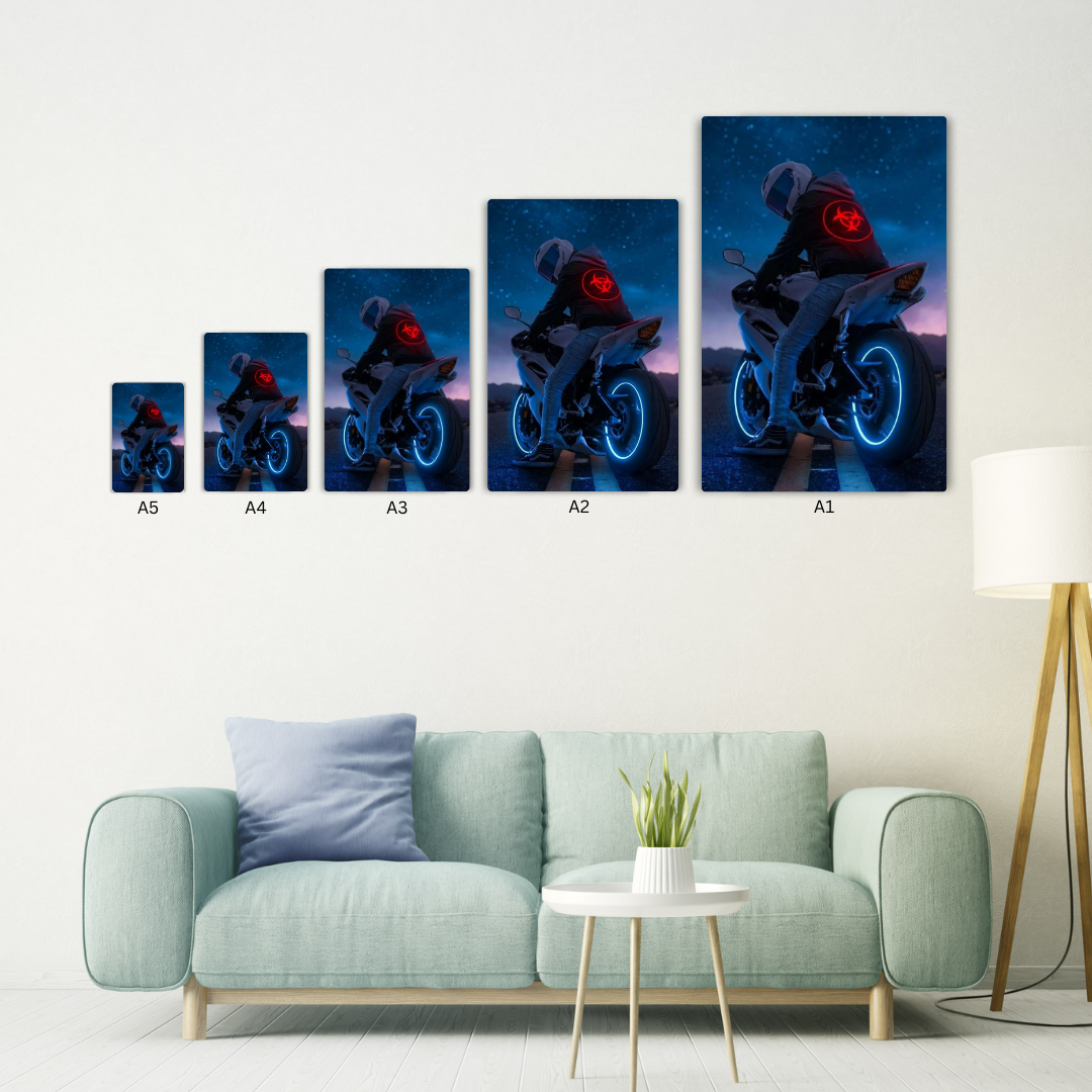 Neon Ride Metal Poster