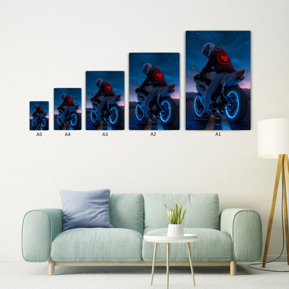 Neon Ride Metal Poster