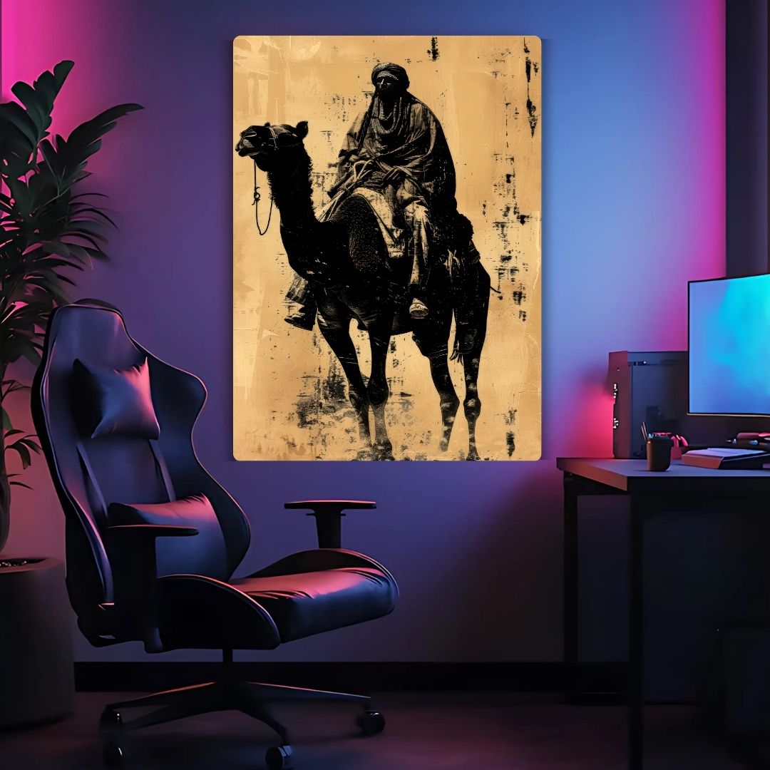 Camel Rider Metal Poster