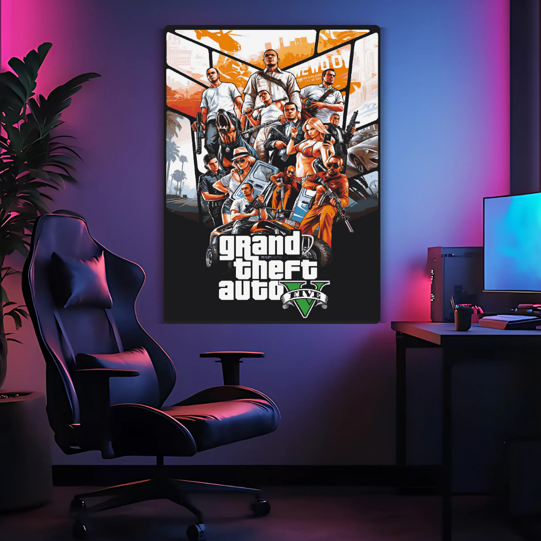 Grand Theft Auto - V Metal Poster