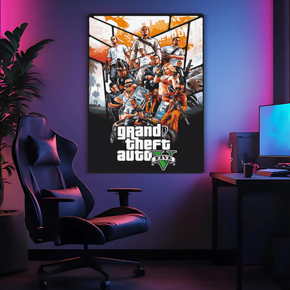 Grand Theft Auto - V Metal Poster