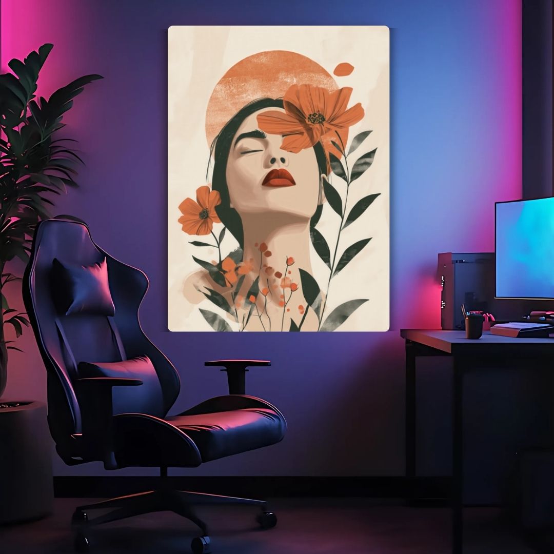 Woman in Bloom Metal Poster