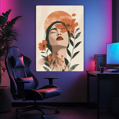Woman in Bloom Metal Poster