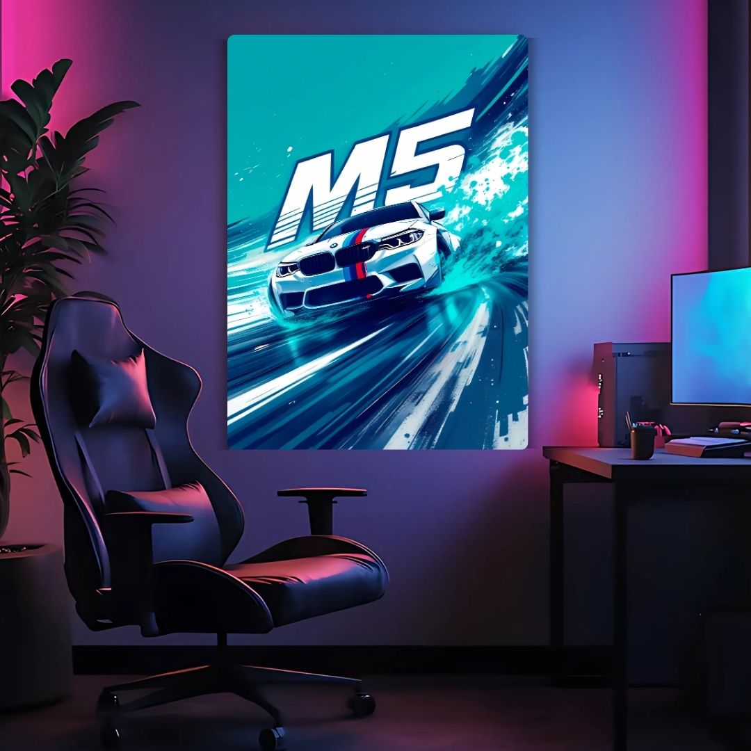 BMW M5 - Speed & Style Metal Poster
