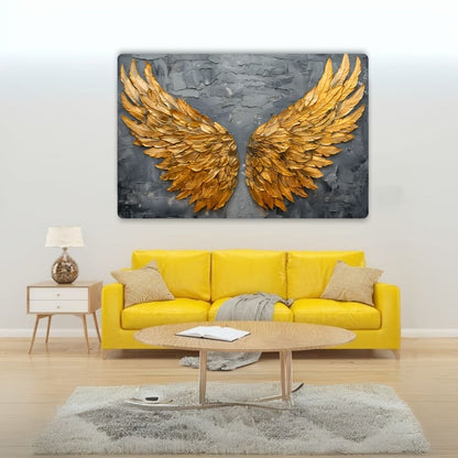 Golden Feathers Metal Poster